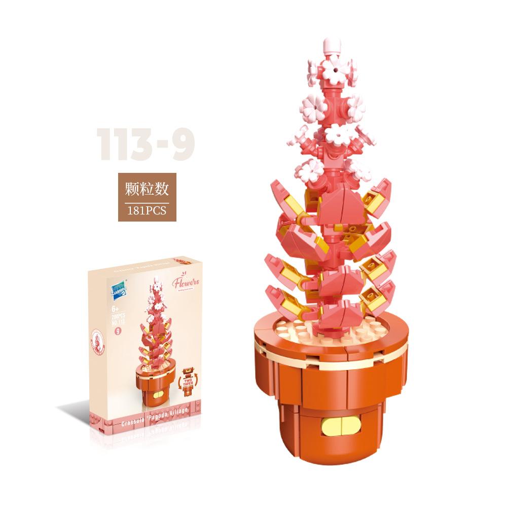 Цветочные горшки для растений, суккуленты, строительные блоки, украшения, модели, украшение для дома, букет цветов, сборные кирпичи MOC, игрушка для детей, подарок