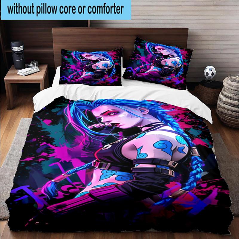 3PCS Fantasy Warrior Jing 3pcs Bedding,Including 3PCS Duvet Cover And 2pcs Pillowcases Perfect for Christmas,Ideal for Bedroom, Dormitory