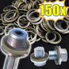 150pcs/set Seal Set Oil Pan Drain Gasket O-Ring Drainage Bolt Pad Replaceable Washer  Cars