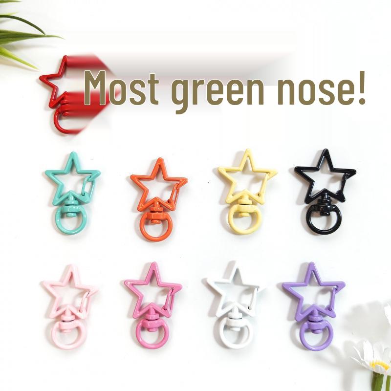 Разноцветный брелок-звезда из цинкового сплава с подвеской-пружинным карабином в конфетных цветах - Аксессуар для изготовления украшений своими руками