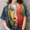 O-Neck Tshirt Women's Summer Casual Oversize Print Shirt Tops Loose Vintage Female Tee Streetwear Y2K Short Sleeve Clothes 6XL