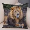 Africa Lion Pillow Case Decor Wild Animal Pattern Print Pillowcase Super Soft Plush Cushion Cover for Car Sofa Home 45x45cm