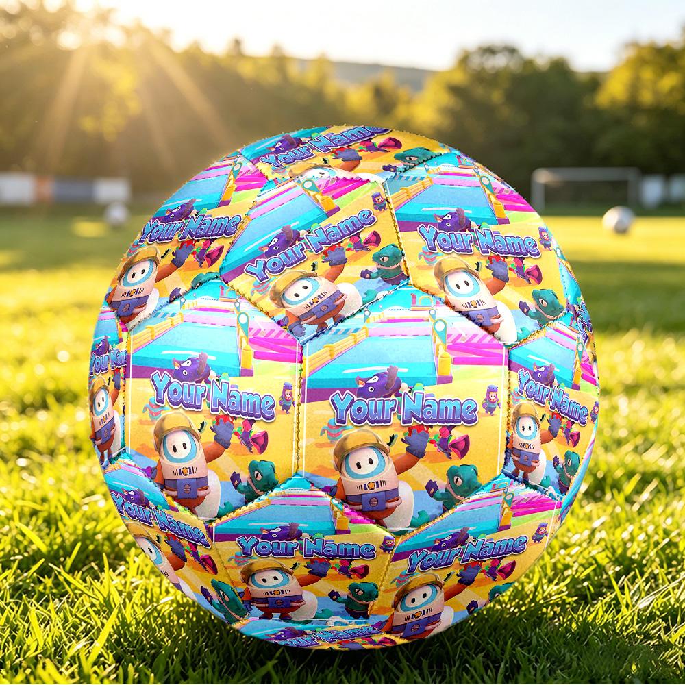 Custom Name Text Size 5 Football,Fall Guys Standard Training Soccer Ball