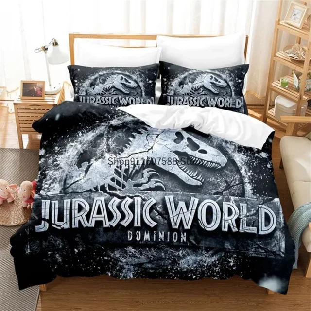 Red Jurassic Park Bedding Collection Cartoon Home Textiles For Kids Bed Collection Comforter Cover Bedroom Collection Queen Dinosaur Duvet Cover