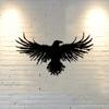 1 Piece Black Metal Crow Wall Art Decor, Iron Silhouette Bird Wall Hanging, Elegant Home Decor Sculpture for Living Room