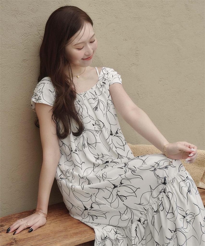 Shoulder Dress AHXP4552 S Ivory [Titivate] 2-way Women's