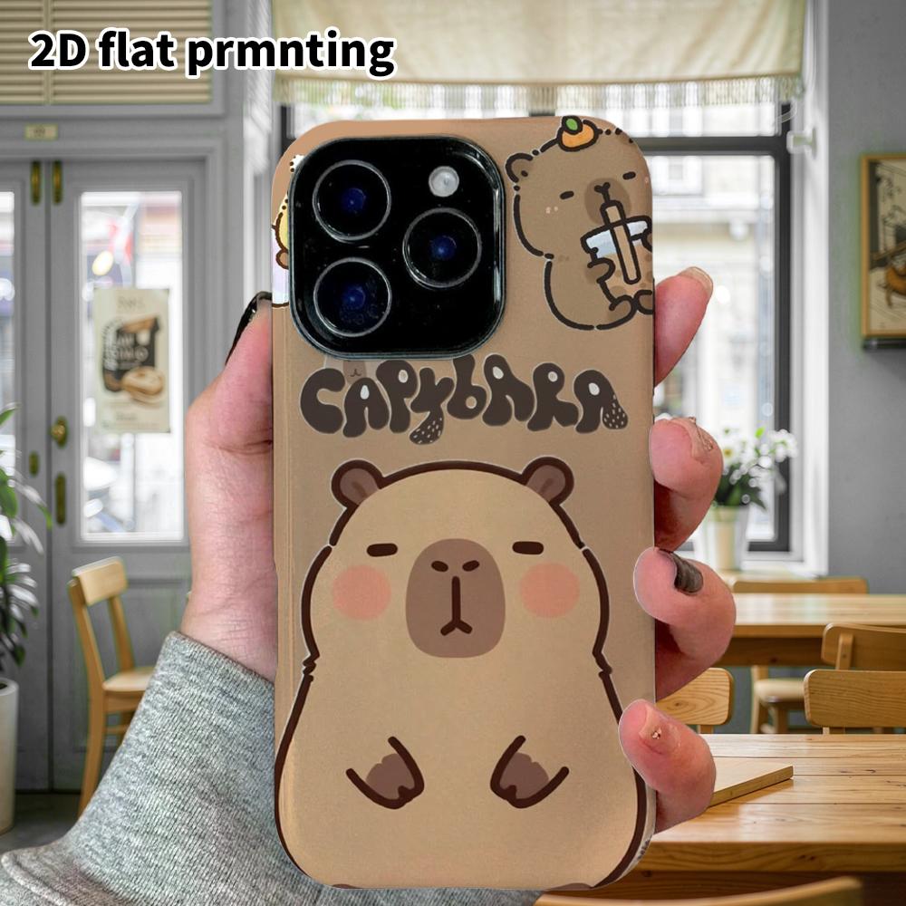 Phone Case: 2D flat design suitable for iPhone 18, 17, 16, 15, 14, 13 Pro film protective case, couple style, multi-character capybara, Christmas and