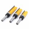 Lot de 3 fraises à affleurer tige 8 mm, coupe Ø15,9 mm – longueurs 30/40/50 mm, revêtement PTFE