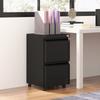 2-Drawer Mobile Filing Cabinet, Steel Lockable File Cabinet for Letter, A4 and Legal Size, Pre-Assembled Body, Black