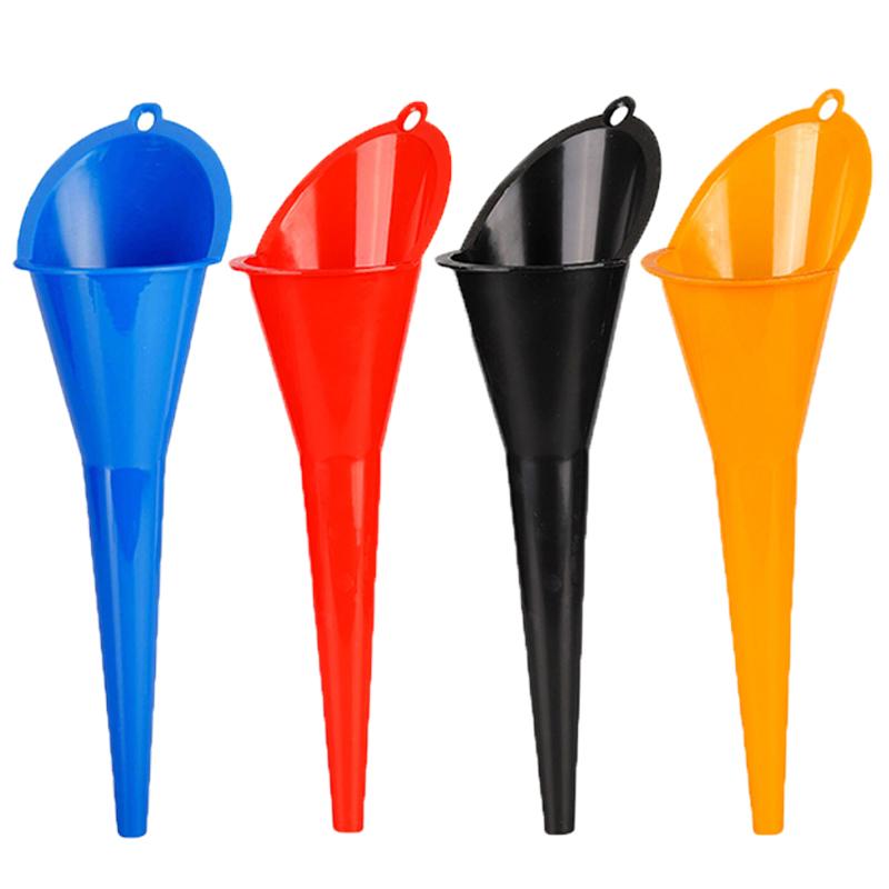1/4Pcs Anti-splash Car Long Mouth Oil Funnel Filling Tool Gasoline Oil Fuel Plastic Motorcycle Engine Refueling Auto Accessories