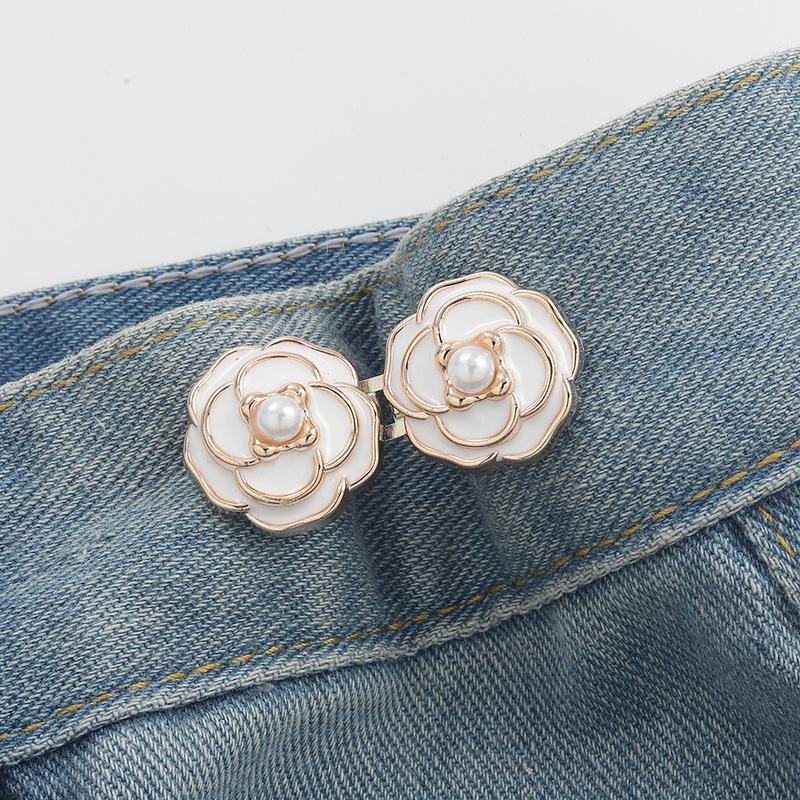 Пряжка для утяжки талии Pearl Camellia для джинсов
