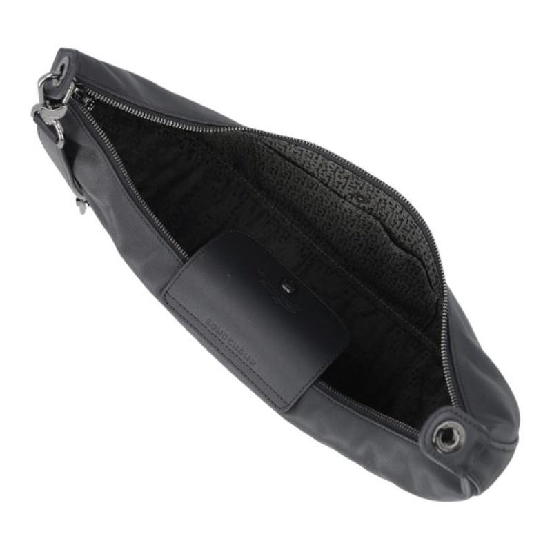 Longchamp Le Pliage Xtra темно-серебристая металлическая фурнитура застежка-молния кожаная сумка через плечо большого размера женская черная 10338987001