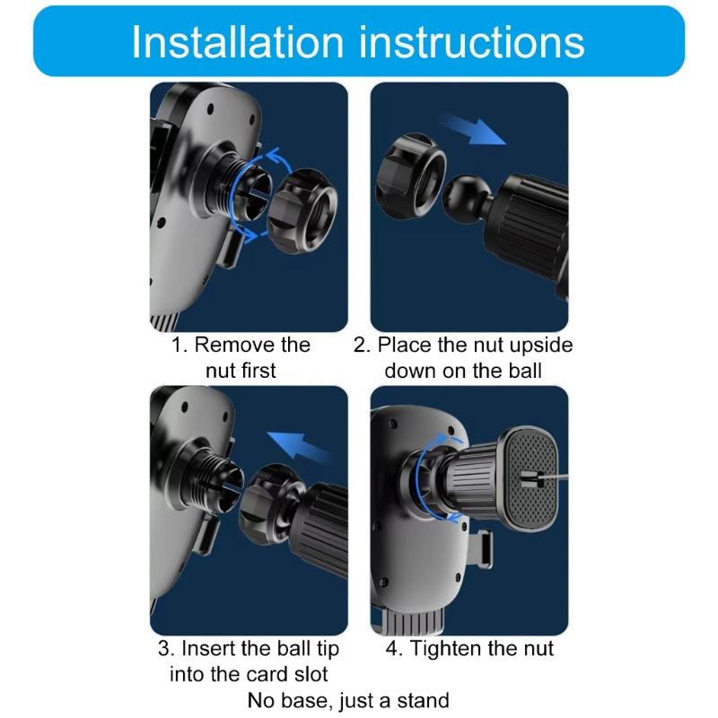 Зажим для вентиляционного отверстия автомобиля для автомобильного держателя, универсальный автомобильный держатель для телефона, сменный зажим для вентиляционного отверстия, зажим для вентиляционного отверстия с круглым шарниром 17 мм