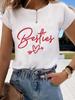 (Asian Size) Graphic Tee T Trend Love Heart Cute 90s Clothing Casual Fashion Print Female Casual Women's Top Lady Short Sleeve T-shirt