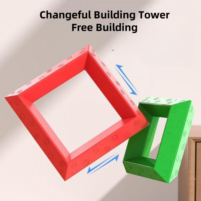 non-toxic 48PCS Pyramid Building Blocks Assembly Puzzle Toys Intellectual Development Brain Teasers Stacker Toy Magic Tower