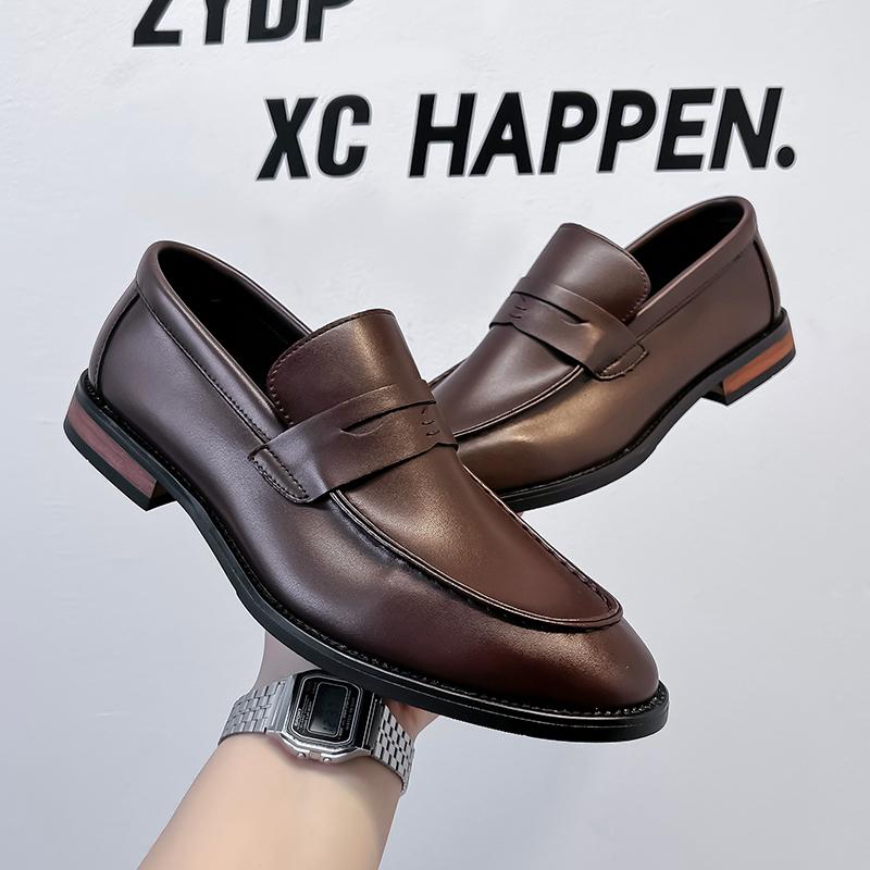 Fashion New Brand Business Men Shoes Fashion Male Wedding Shoes Outdoor All-match Flats Handmade Mens Loafers Leather Men's Dress Shoes
