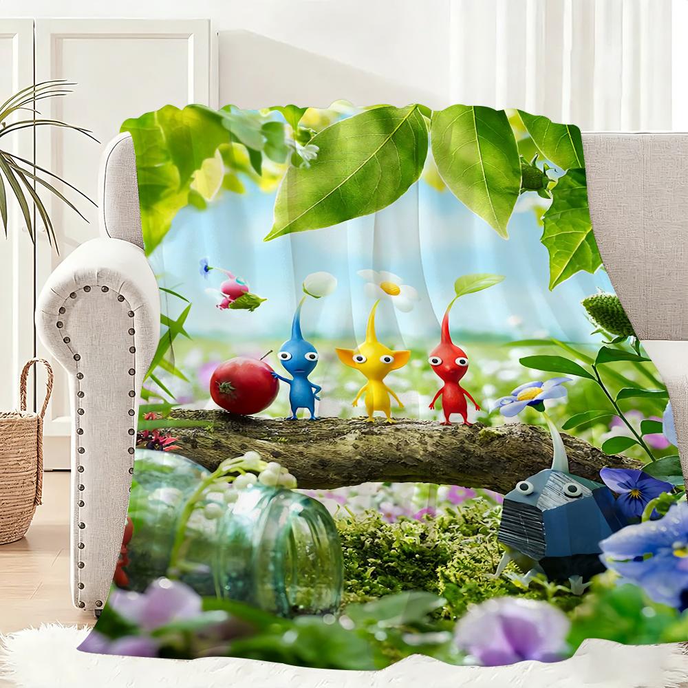 PIkMIn Cartoon Cute game Throw Lightweight g Flannel Blanket Soft Skinfriendly for Summer Cooling