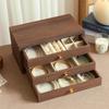 Элегантная многоуровневая деревянная шкатулка для украшений с большим отделением для ожерелий, браслетов и колец