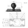 1.5" Ball Fishfinder Mount and Universal Mounting Plate with 15cm Double Socket Arm for Boats/kayak  Compatible with Garmin