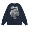 Classic Print Hoodie Mens Loose Fit Crewneck Cotton Sweatshirt Casual Wear