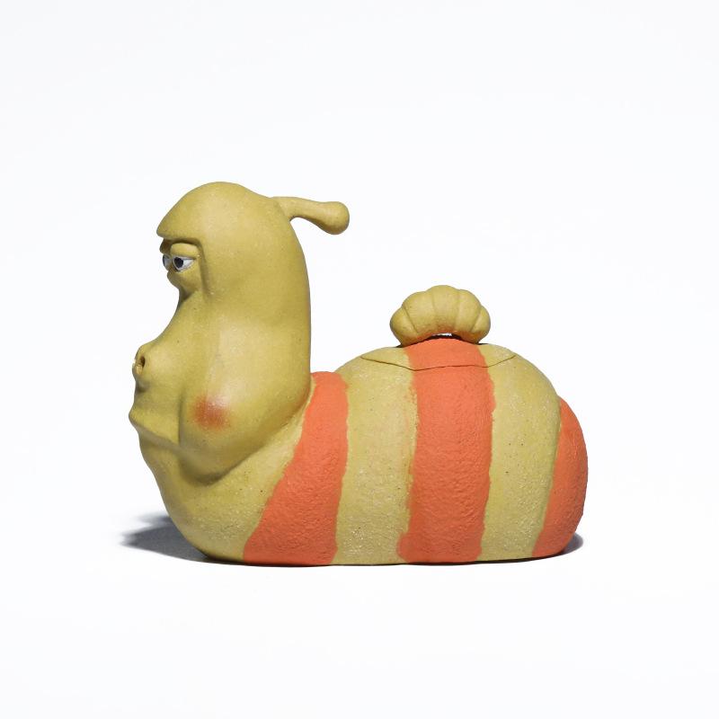 1 шт. Исинский фиолетовый глиняный чайник в форме смешного жука, ручной работы, для заваривания чая, набор для чайной церемонии Гунфу, ручной подарок для выращивания чайных питомцев