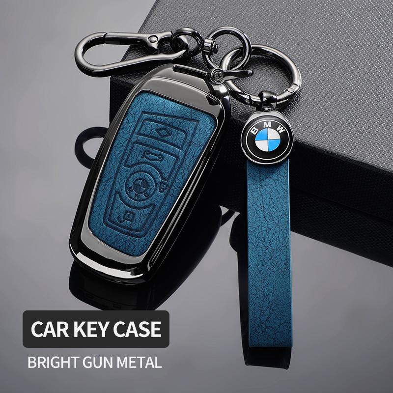 XGDY8 Leather Car Key Case Cover Fob Protector Decoration For BMW F20 G20 G30 X1 X3 X4 X5 G05 X6 X7 G11 F15 F16 G01 G02 Accessories