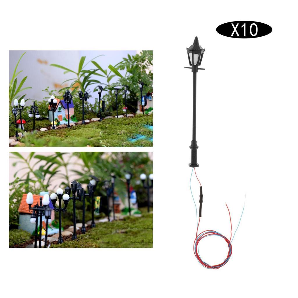 10 шт. светодиодных уличных фонарей для железной дороги, калибр 1100 HO, яркие и энергоэффективные