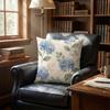 Linen Floral Pillow Cover Skin-Friendly Cushion Case Pillowslip Hydrangea Cushion Cover  Bedroom