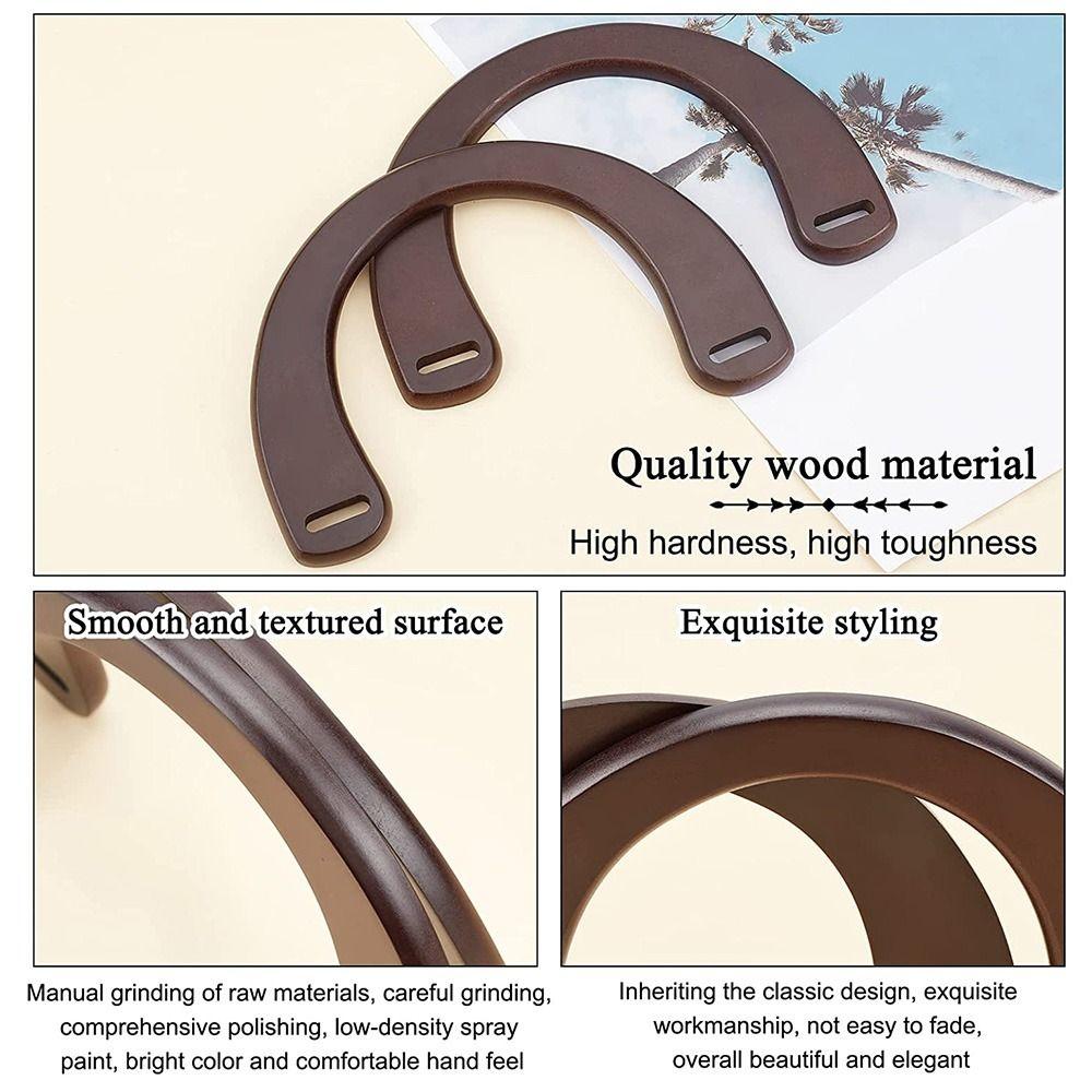 Detachable DIY Purse Handbag Handles Wooden Bag Handles Shoulder Bag Strap Handbag Band Handle