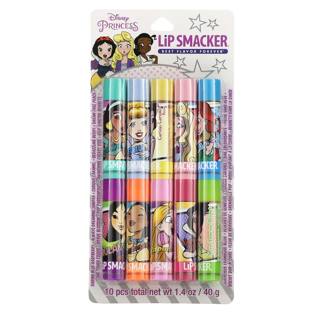Lip Smacker Disney Princess, бальзам для губ, ассорти вкусов, 10 упаковок, 4 г (0,14 унции) каждый
