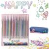 Glitter Gel Pens, Multicolor Glitter Pens for Writing, Drawing, Crafting (12 Colors)