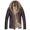 New Winter Raccoon Big Fur Collar Fur All-in-one Men's Mid-length Fur Thickened Coat Genuine Leather Coat