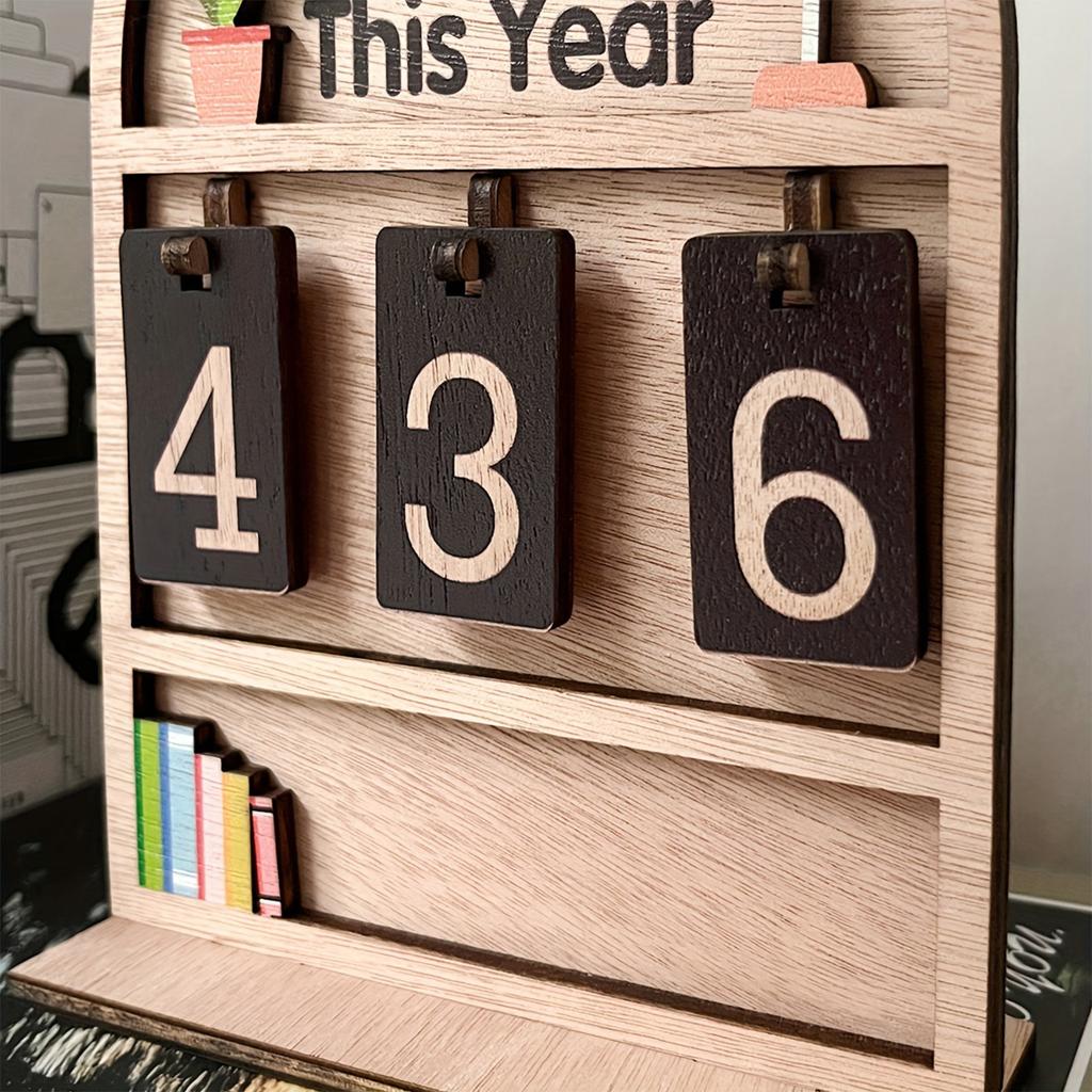 Wooden Reading Counter, Reading Book, Statistician, Desktop Decoration Gift