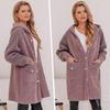 Warm Alpaca Sheepskin Wool Coat Warm Soft Transitional Alpaca Black