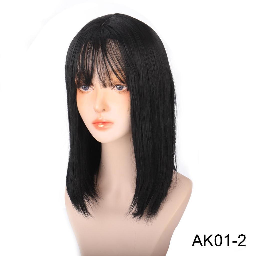 Короткий парик с челкой для женщин, синтетические парики, черные, коричневые парики для косплея для вечеринок, на каждый день, до плеч