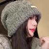Autumn/Winter Woolen Knit Beanie for Women – Korean Style, Versatile, Warm, Big Head Circumference, Small Face Flattering