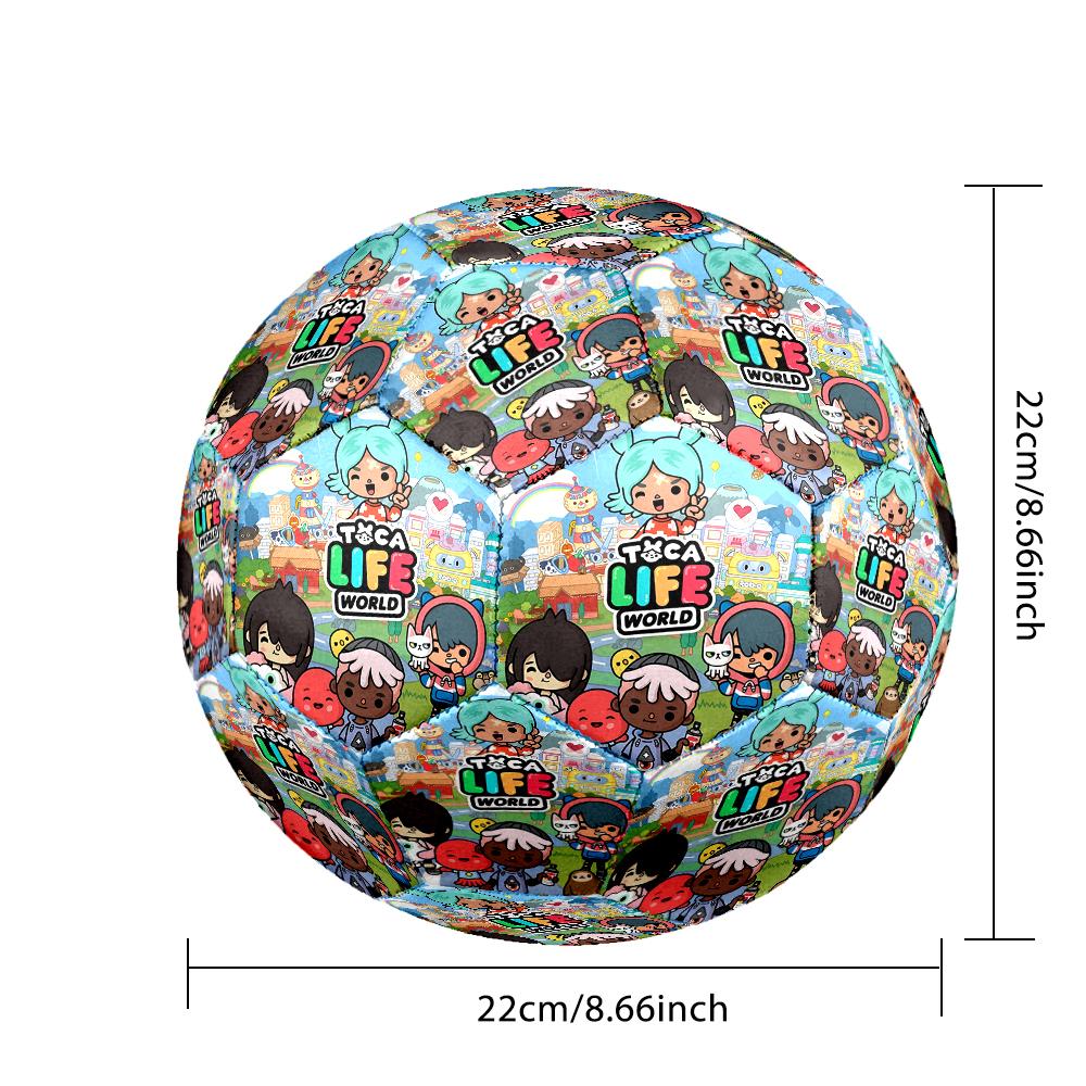 Vibrant World Of Toca Life Size 5 Soccer Ball,Indoor/Outdoor Suitable for Training Matches Tournaments Practice Games Perfect Gift for Fan