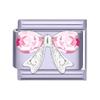 Y2K Zircon Bow Butterfly Heart Moon Pink Purple Blue Italian Charm Links Fit 9MM Stainless Steel Bracelet Women DIY Making Gifts