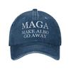 Винтажная Бейсболка Maga Make Albo Go Away Унисекс Потертый Деним Кепка от Солнца Австралийская Фраза Для Улицы Все Сезоны Регулируемые Кепки