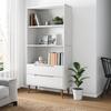 VidaXL Bookcase MOLDE White 85x35x170.5 Cm Solid Pine Wood 350541