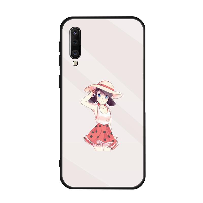 Женский закаленный стеклянный чехол для Samsung Galaxy A10S A10E A20S A20E A30S A40 A50S A60 A70 A80 A90 A6 A7 A8 Cover Shell