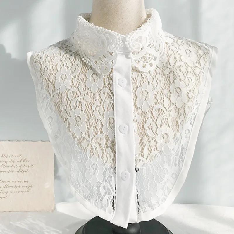 Накладной воротник для рубашки, съемные воротники, однотонный лацкан для рубашки, блузка, топ, мужской, женский, черный, белый, для девочек, верхняя одежда QH132