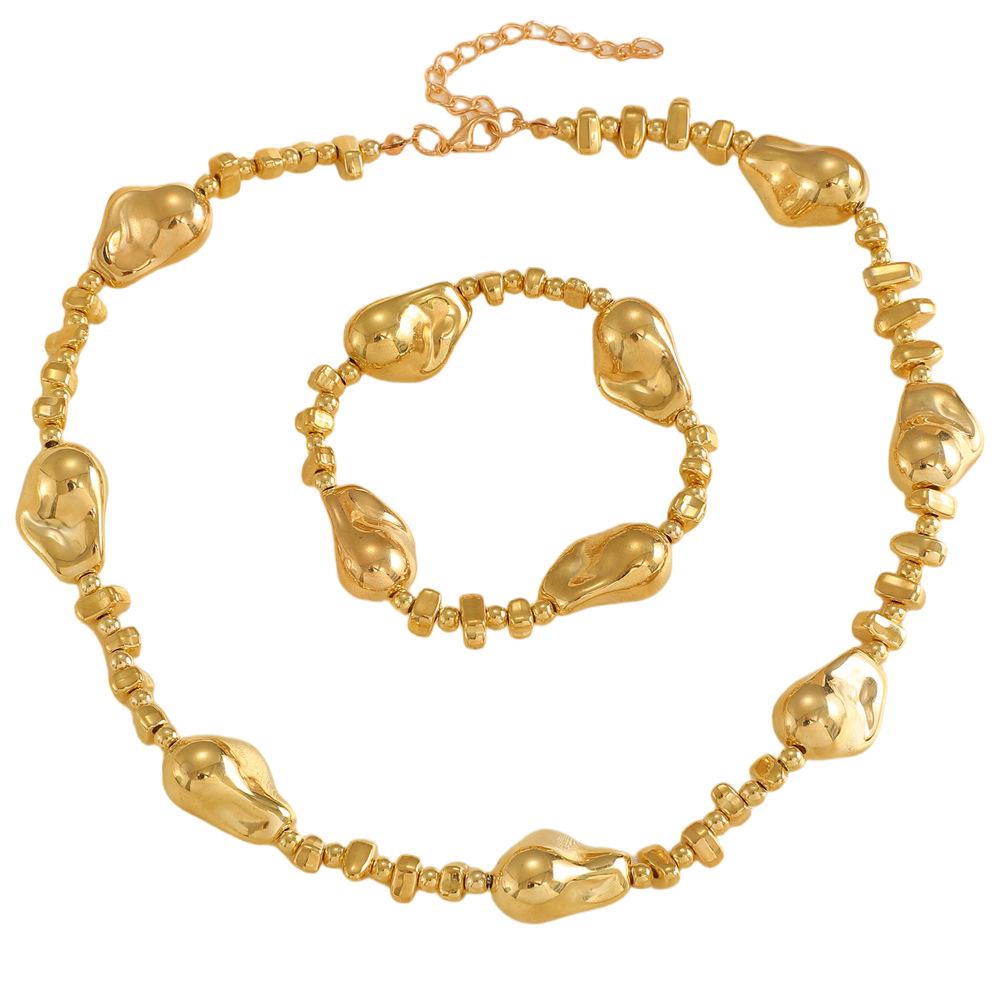 Комплект колье и браслета из барочного неправильного серебристого жемчуга для женщин