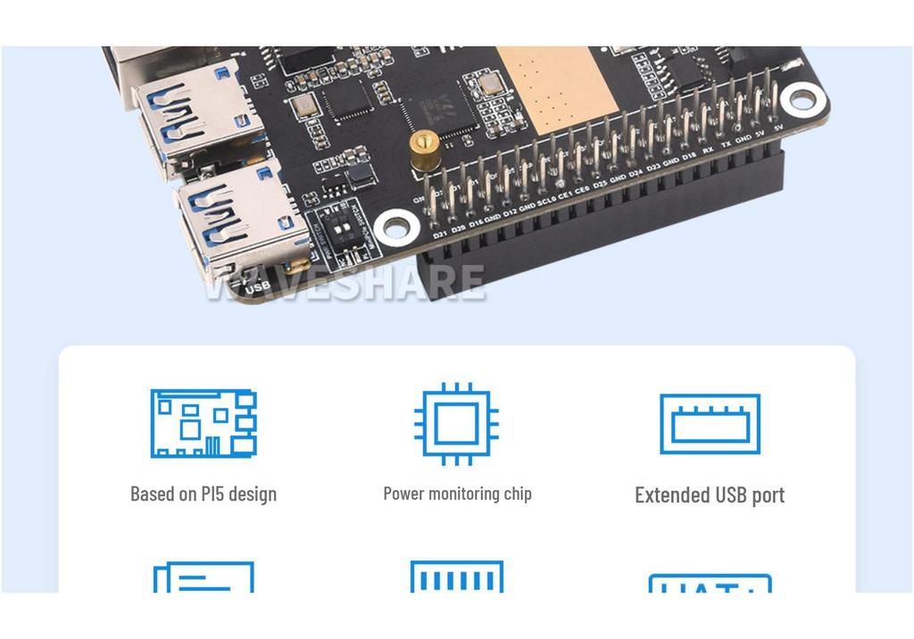 Gigabit Ethernet адаптер с USB 3.2 для Raspberry Pi 5, PCIe на MiniPCIe, Plug-and-Play, без драйверов