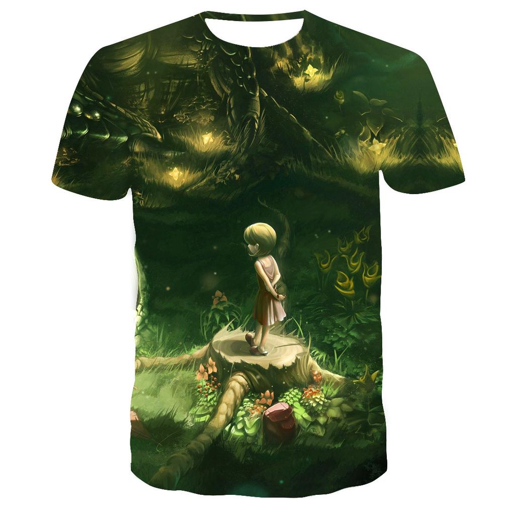 Round Neck Short Sleeve Streetwear Fly Dragon 3D T-shirt Men Women Printed Top Casual Couples Punk T Shirts