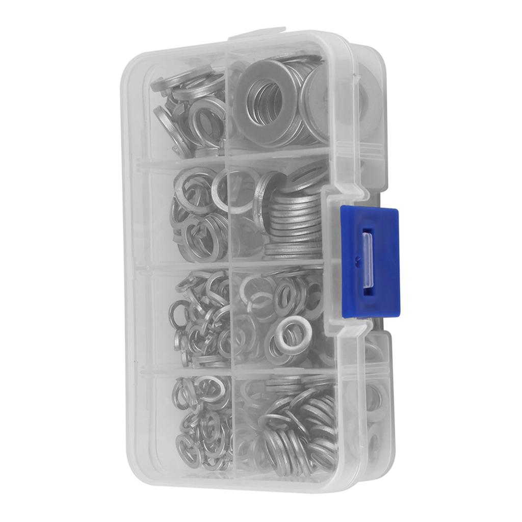 Набор инструментов для фиксации плоских и пружинных шайб из нержавеющей стали M5 M6 M8 M10 с коробкой, 200 шт.