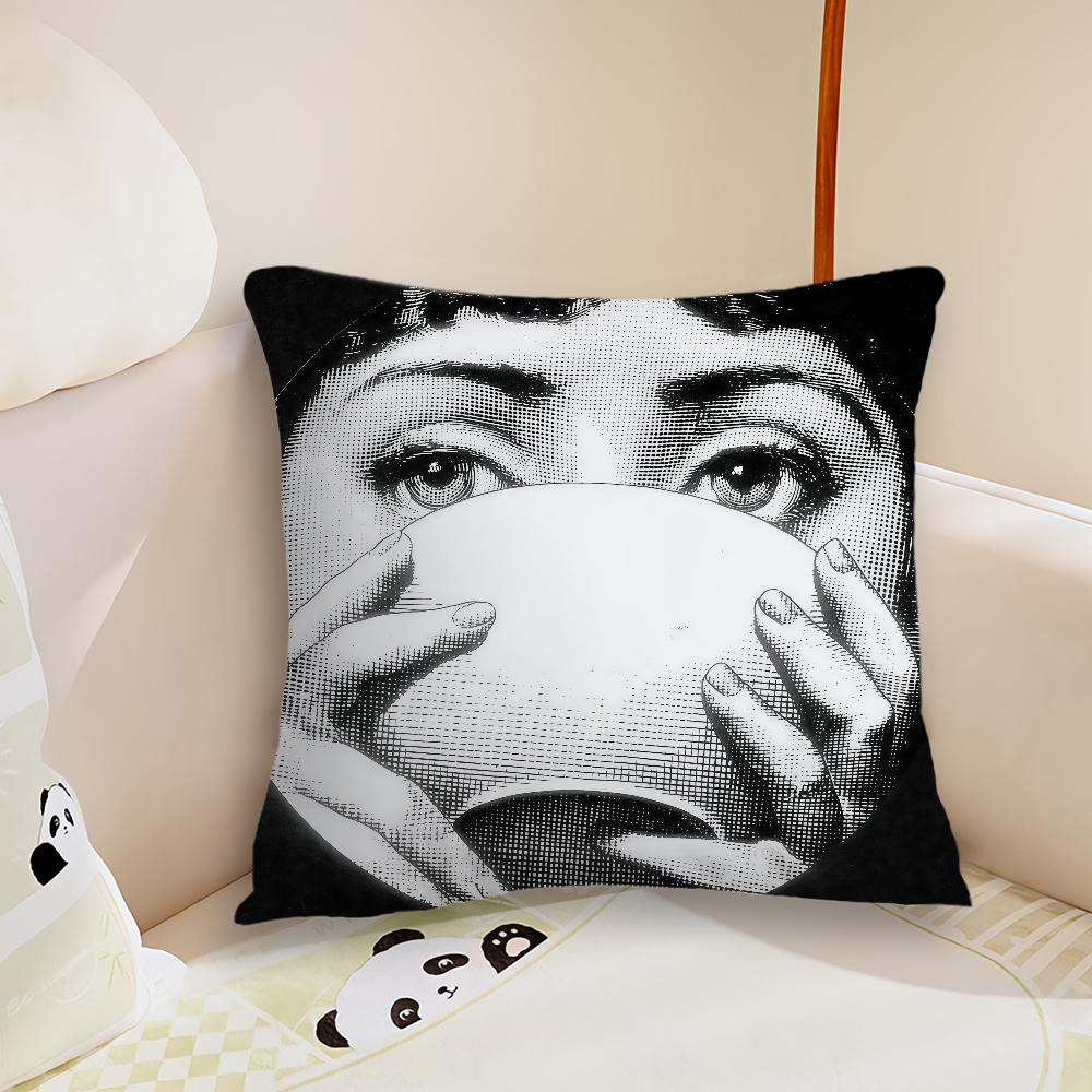 Funny woman face cushion cover Pillow Case Plush Fabric Soft Double Sided Print Sofa Cushion Cover Throw Pillow Covers