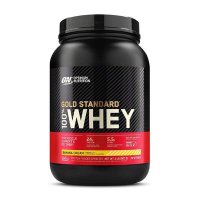 Gold Standard 100% Сывороточный Протеин Порошковая Смесь для Напитка Банановый Крем 29 Порций, 2 фунта