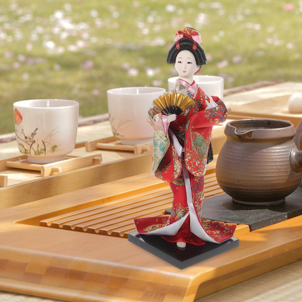 TOYMYTOY Японская кукла, Танец, Майко, Кукла в японском стиле, 27 см, Японский сувенир, Украшение, Кукла в кимоно, Модель куклы гейши, Кукла Кабуки, Японский