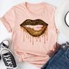 (Азиатский размер) С коротким рукавом Lip Love, сексуальный тренд, милая милая женская футболка с принтом, летняя модная футболка, женская базовая футболка, одежда, футболки с графикой